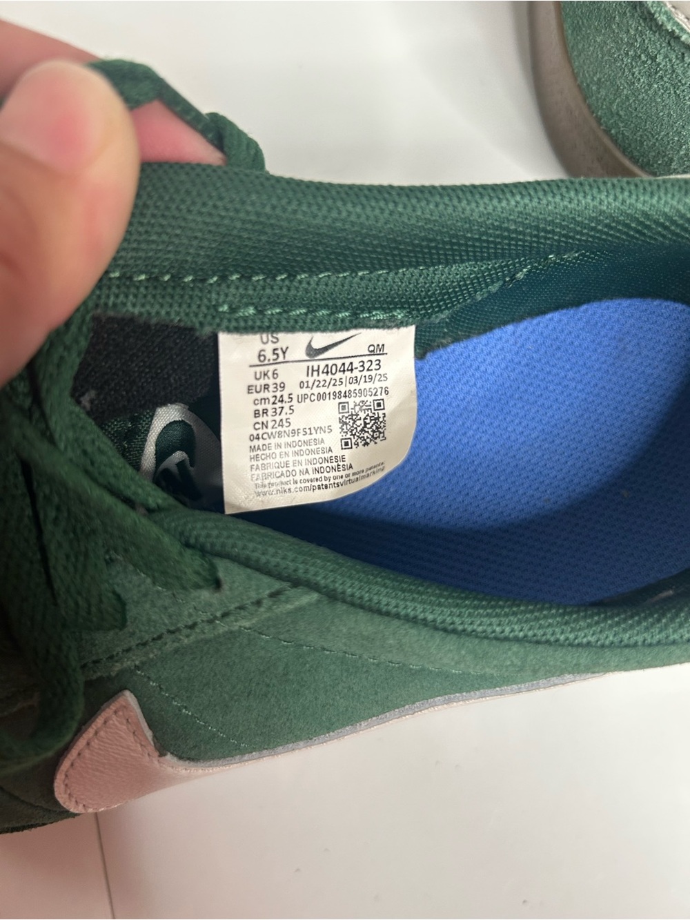 Nike Killshot 2 Fir Gum Green Suede Sneakers White Swoosh Gum Sole Size 6.5Y - Picture 4 of 10